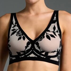 NWT EBY Black Floral Sheer Bralette MDD